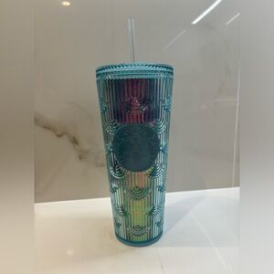 NWOT - STARBUCKS  |  2022 Iridescent Venti Cold Cup in Mermaid Rainbow Texture